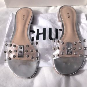 Schultz Clear Bling Bow Slides